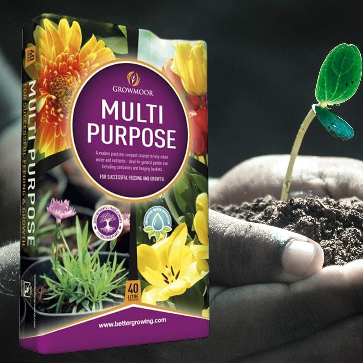 Growmoor Multi-Purpose Compost 40 Litre, Brown - Image 4