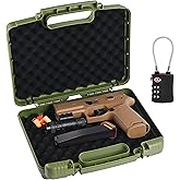 Kinghardcase 9mm Gun Case Lockable, TSA Approved Firearm Travel Case with 1 TSA Lock, Pistol Case Hard Shell, Gun Safe for Handgun, Pistol, Revolver - Shockproof Gun Storage 10.3 x 8.8 x 3 inch