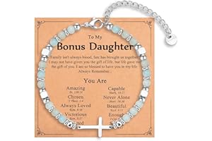 IKIATY Religious Cross Bracelet for Women Girls, Christian Gifts for Daughter Granddaughter Sister in Christ Friend Niece on Birthday Christmas Easter Valentines Day Graduation