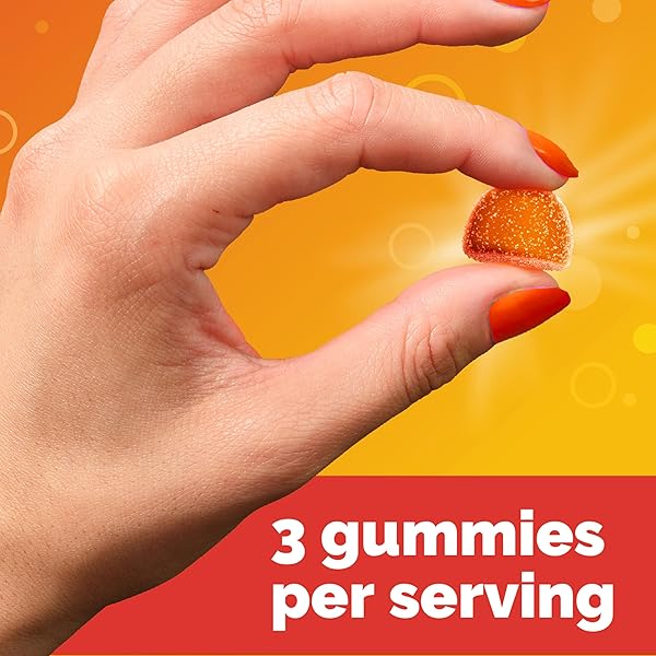 EMERGEN-C 750MG VITAMIN C GUMMIES FOR ADULTS, IMMUNITY GUMMIES WITH B VITAMINS, GLUTEN FREE, ORANGE, TANGERINE AND RASPBERRY FLAVORS, 45 COUNT (PACK OF 1)