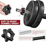 Yaheetech Adjustable Dumbbells 15KG Pair 8 Weight Plates Spinlock Collars view 4