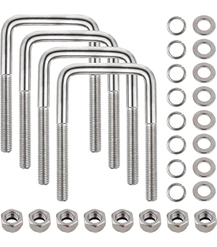 Square U Bolts With Nuts And Fixing Plate For Trailer Box Section - Boat Trailers - Trailer Axles