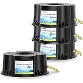 Trailer Jack Block, 4 Pack Heavy Duty Camper Jack Pads UV Resistant | Up to 10,000 lbs Leveling Block for Trailer, Tongue Jack, 5th Wheels, Black