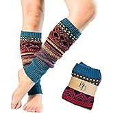 Women Leg Warmers Wool Blended for Winter, Bohemian Knee High Socks Festive Look Ankle Warmers Boot Cuffs by Daisy&Dino