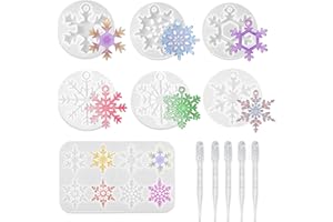 KARIDER Lot de 4 moules de Noël en silicone en forme de flocon de neige 3D pour décoration d'intérieur