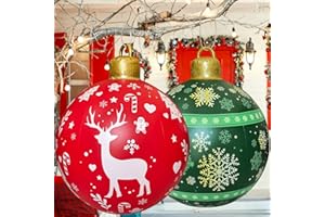 2Pcs Inflatable Christmas Balls, Outdoor Christmas Decorations with Rope, Xmas Decorations, Christmas Inflatables for Outside