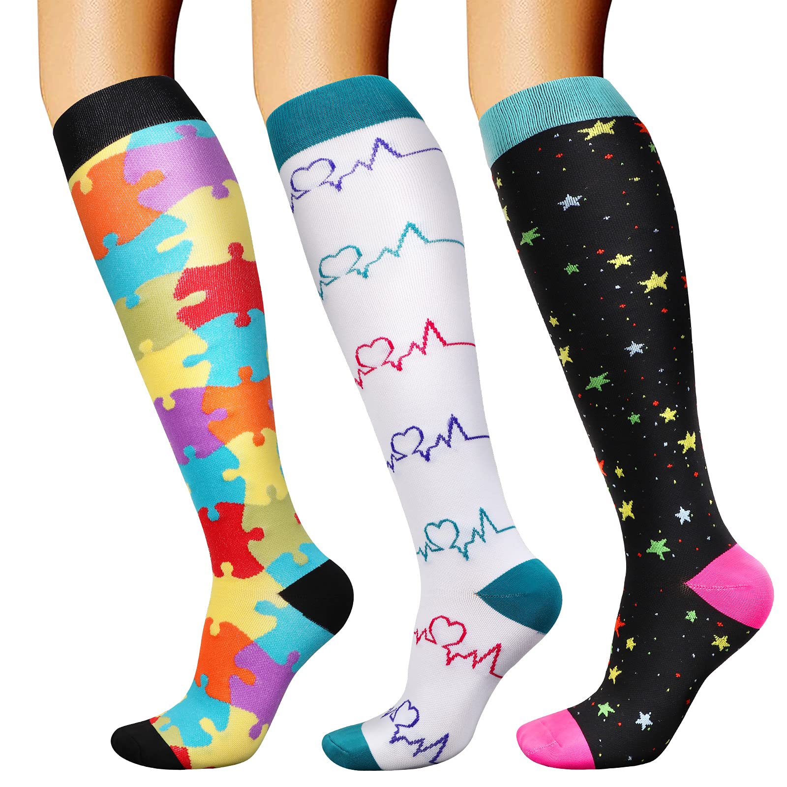 DRESHOW Compression Socks For Men & Women Best Support for Athletic Running Flight Travel Cycling — image 1