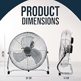 Belaco 12 Inch Metal Floor Fan High Velocity Chrome BELF-30 3 Speed view 7