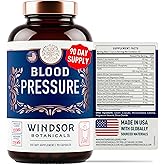 Blood Pressure Support Supplement - Green Tea, Hibiscus, Hawthorn, Garlic - Blood Pressure Vitamin, Mineral and Activated Naturals - 3 Month Supply, 90 Capsules