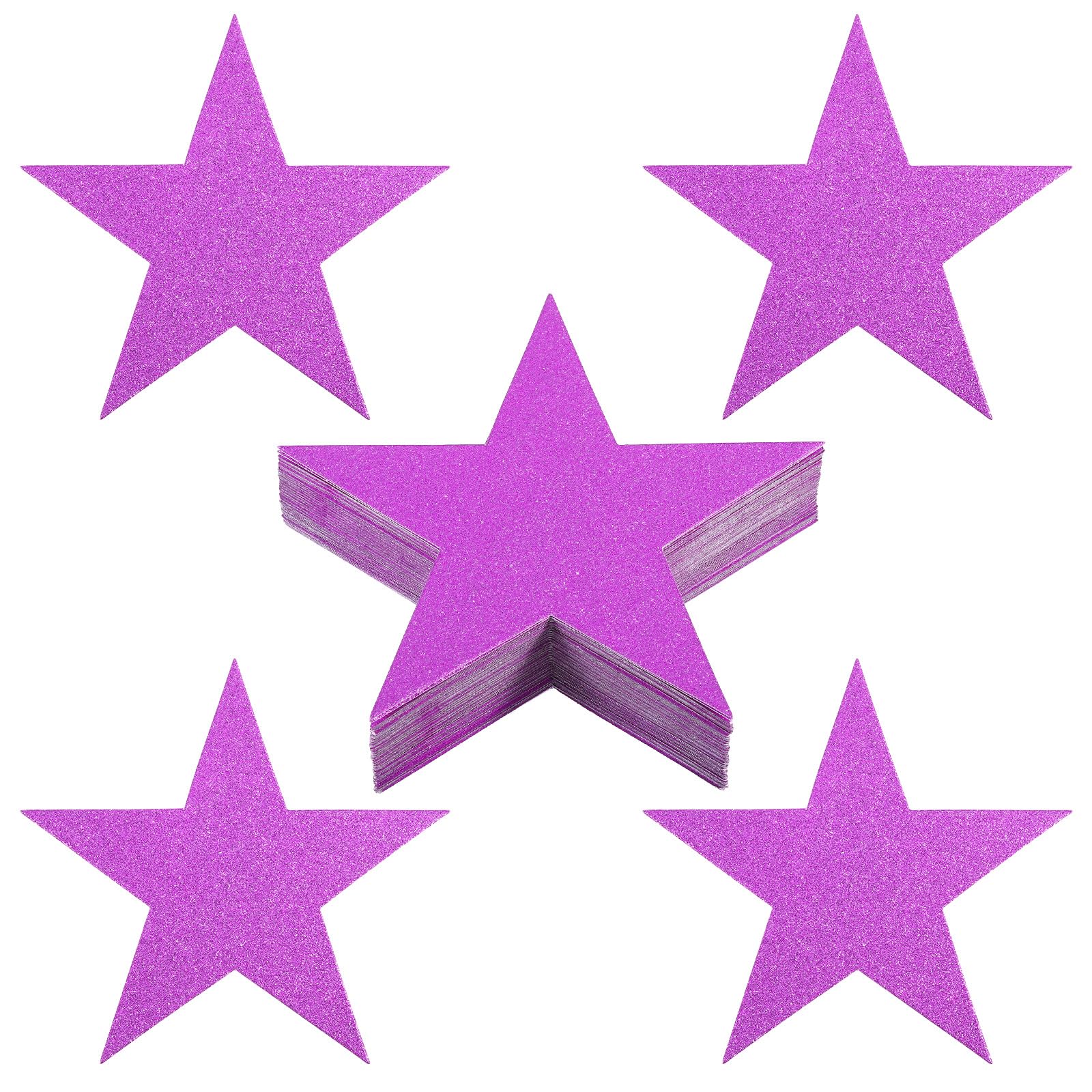 PATIKIL Star Cutouts, 60 Pack Star Cutout Paper Stars for Classroom Decoration DIY Craft Project Bulletin Board Wall Poster, Pink