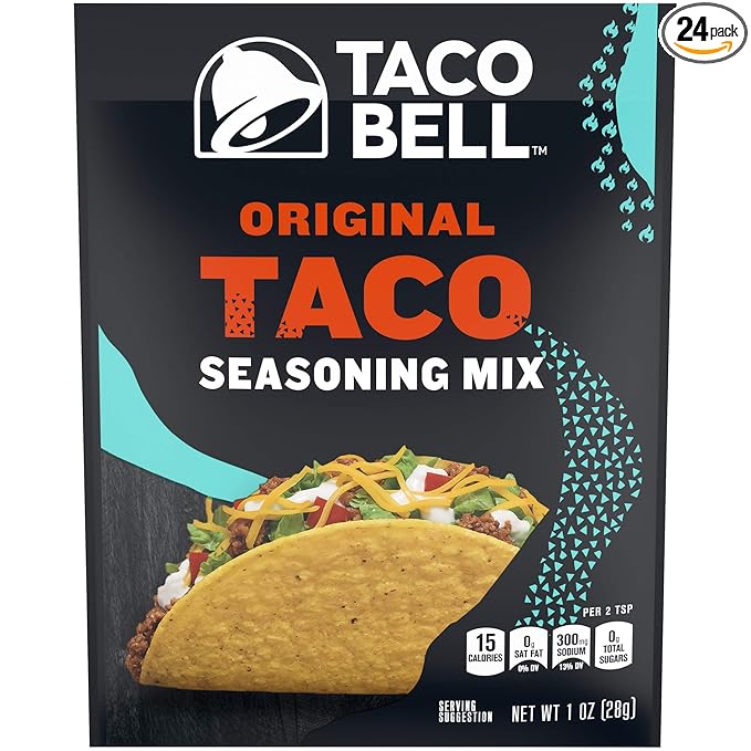 Amazon Com Taco Bell Seasoning Mixes 1 Oz Packets Pack Of 24 Mexican Seasoning Grocery Gourmet Food