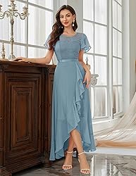 BeryLove Prom Dresses for Women Wedding Guest Ruffe