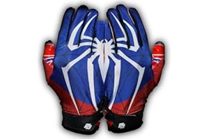 Repsters Spider Youth Football Gloves - Tacky Grip Skin Tight Adult Receiver Gloves - Pro Elite Super Sticky - Youth Sizes