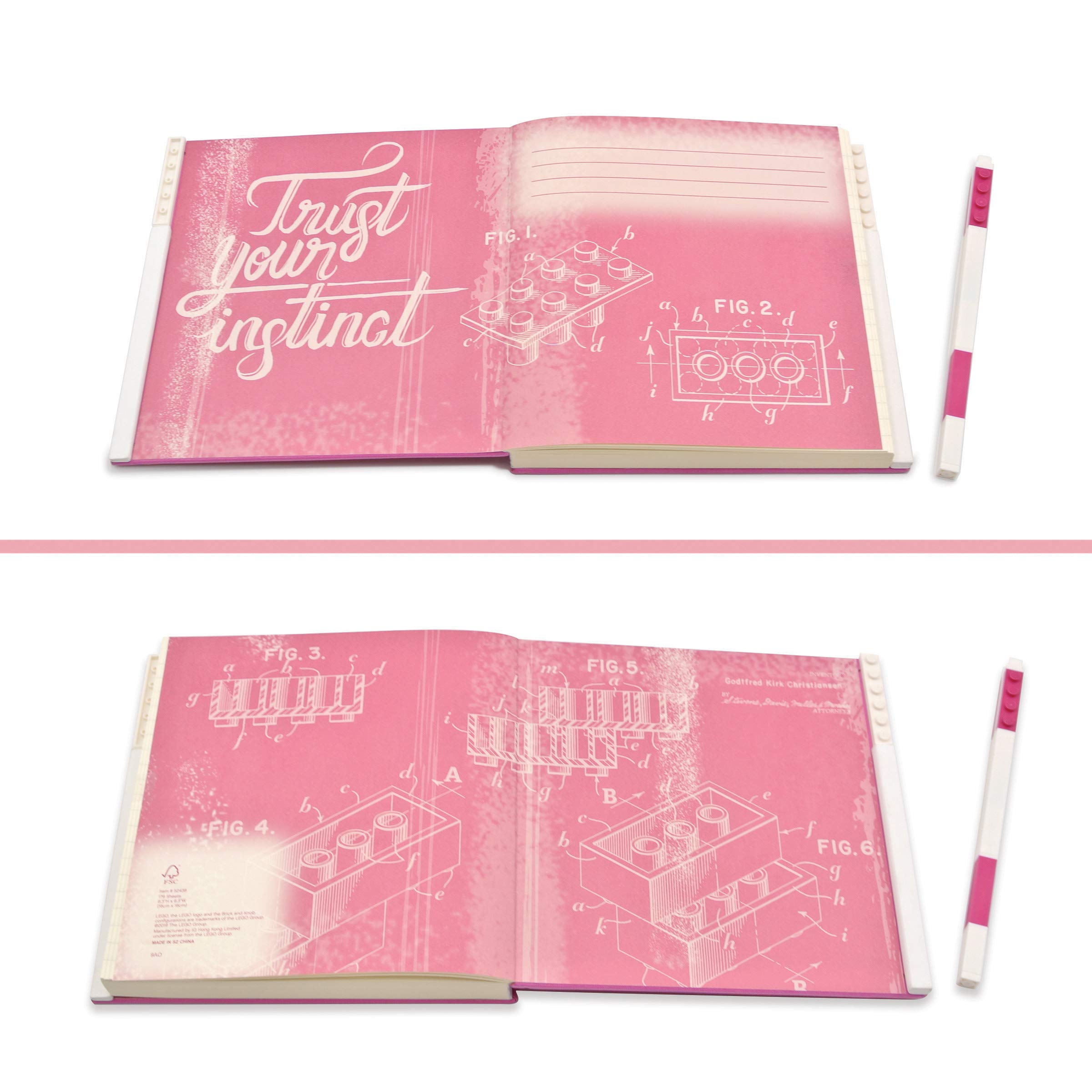 Lego Stationery Locking Notebook with Gel Pen - Violet