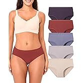 BAMBOO COOL Womens Underwear Breathable Moisture-Wicking Briefs Hipster Ladies Panties, 5-Pack