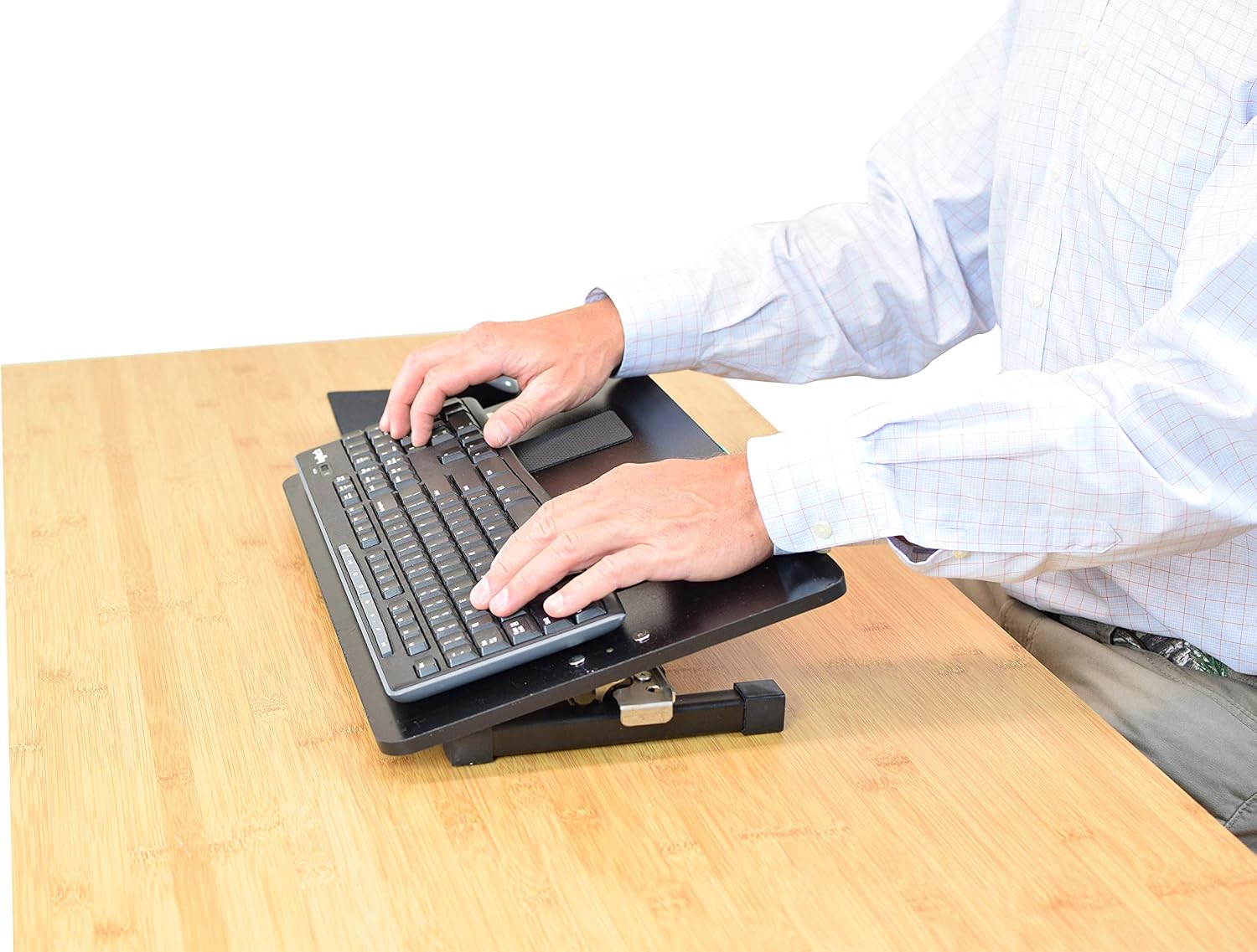 KT3 Computer Keyboard Stand for Desk, Height Adjustable Riser to Standing Height, Wrist-Friendly With Mouse Stand - Image 3