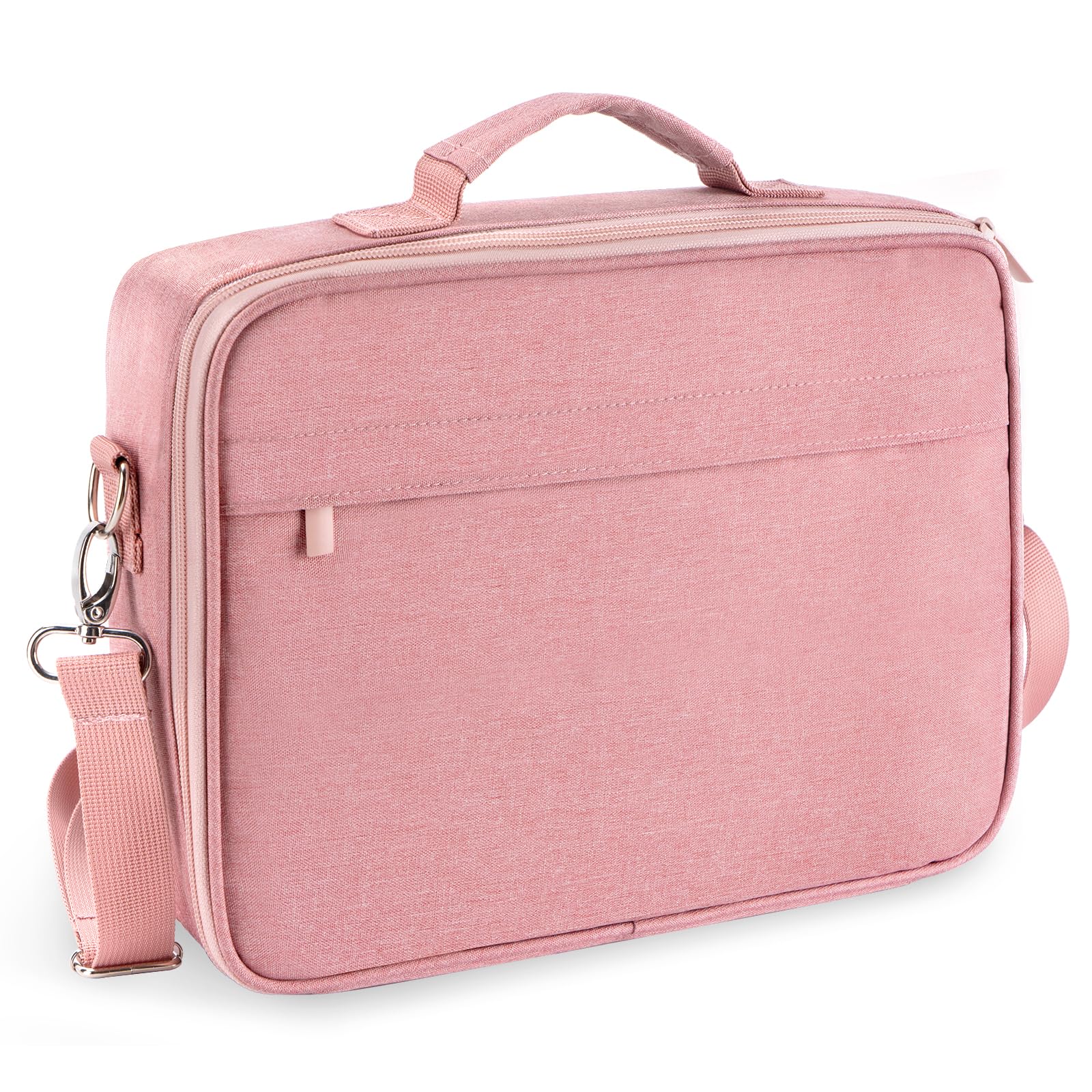 Photo 1 of WEMATE Large Capacity Bible Cover Case, Waterproof Bible Study Supplies Tote Bag with Double-Layer Handle & Shoulder Strap, Bible Bag for Women, Girls, Teens, and Christian (Pink)