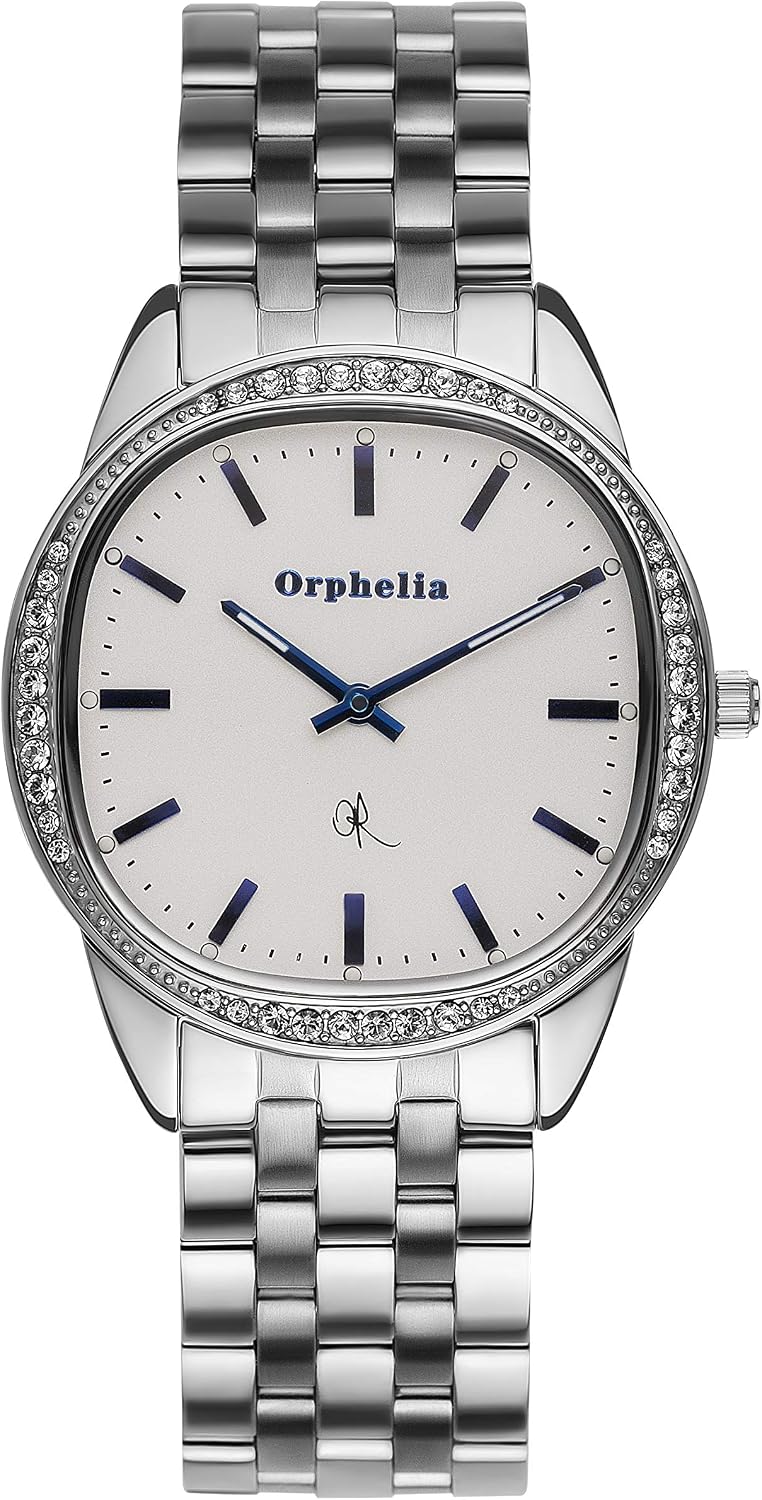 Orphelia Women's Quartz Watch with White Dial Analogue Display and Silver Stainless Steel OR53270088, White/Silver