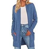 PRETTYGARDEN Long Cardigan Sweaters for Women Winter Clothing 2026 Fall Knitted Open Front Cozy Sweater with Pockets