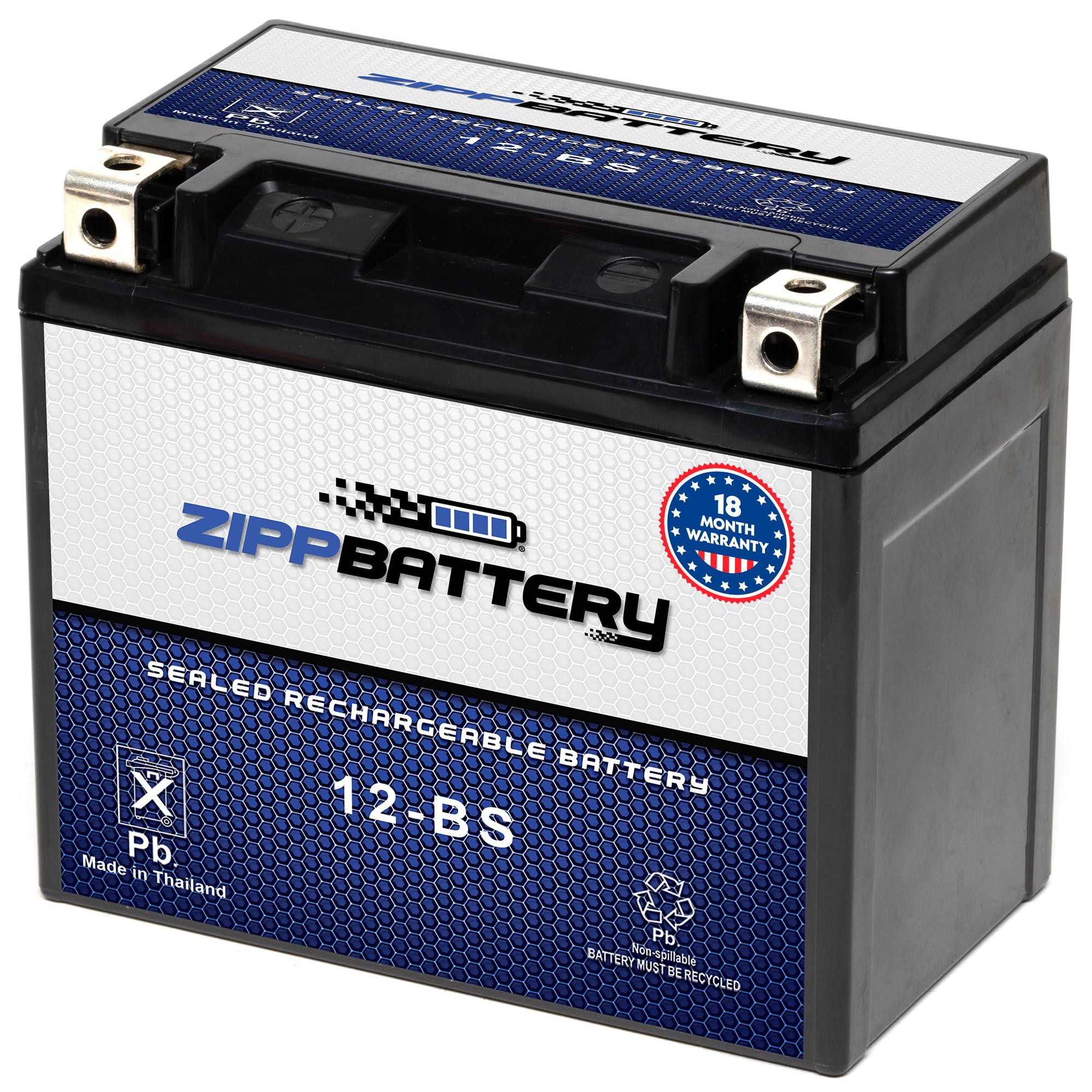 Photo 1 of ZIPPBATTERY YTX20L-BS 12V 270 CCA AGM – Rechargeable 18Ah Battery for ATV, UTV, Motorcycle, Snowmobile, Jet Ski – T3 Nut & Bolt Terminal – Fits Harley Softail, Polaris Sportsman 500, Yamaha Grizzly