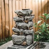 BTGGG Cascading Tiered Water Fountain with LED Lights - Dark Grey view 7