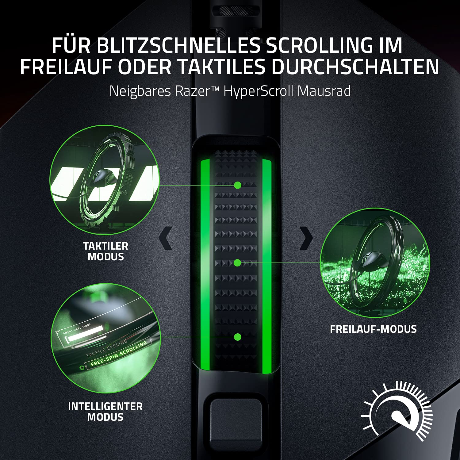 Razer Basilisk V3 - Kabelgebundene, anpassbare Gaming Maus mit Chroma RGB für PC / Mac (10+1 programmierbare Tasten, neigbares HyperScroll Mausrad, ergonomisches Design) Schwarz 3