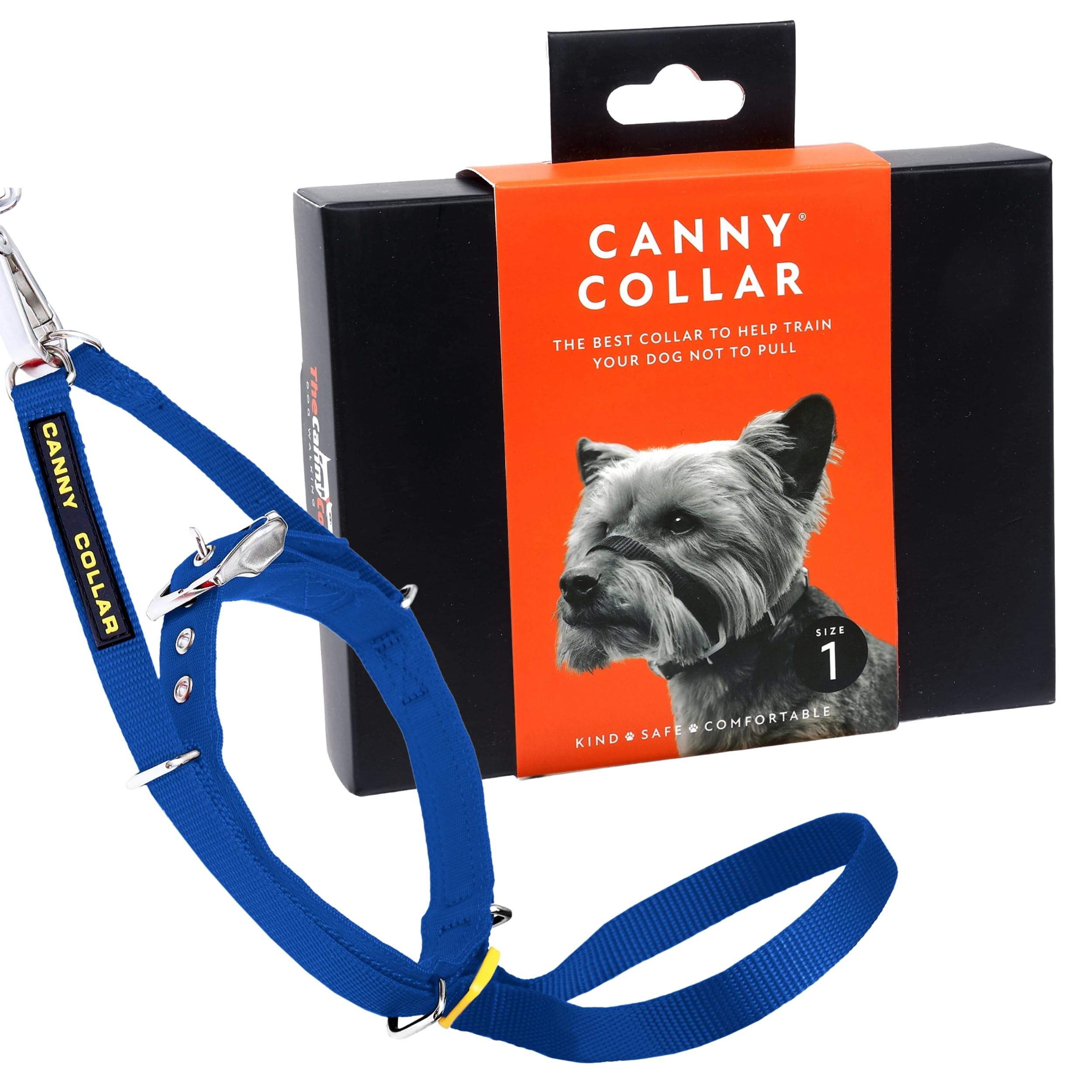 Canny Collar No-Pull Dog Headcollar | Train Your Dog To Stop Pulling & Walk On a Regular Collar & Loose Lead | Kind, Safe, Comfortable Training Aid | Blue – Size 1 — image 1