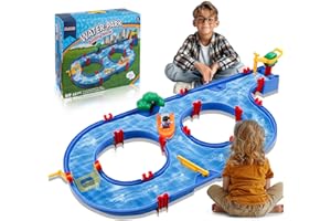 HIEMAO Water Table for Toddlers, Kids Outdoor Water Table Toys Beach Backyard Summer, 44Pcs DIY Sand Water Sensory Table Toys for Kids, Activity Sensory Play Table for Boys Girls