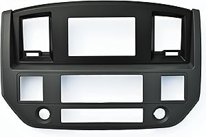 CUSTOM INSTALL PARTS Slate Grey Black and Silver Aftermarket Stereo Radio Double Din Dash Install Kit Compatible with Dodge Ram 2006 2007 2008 2009 (Standard, Black)