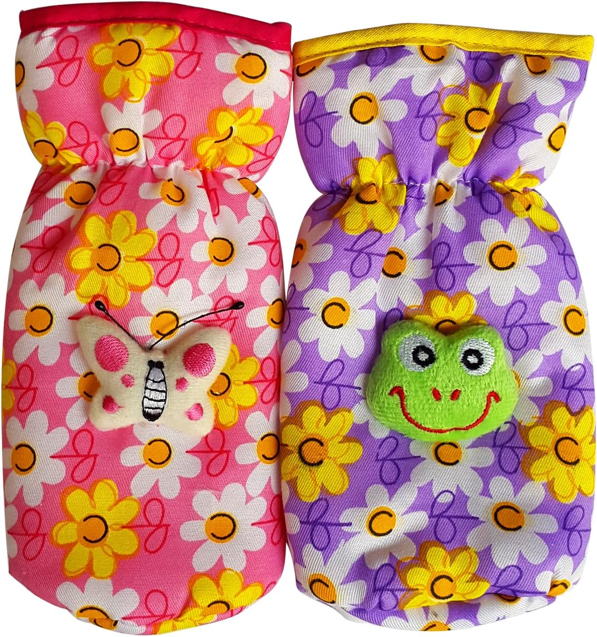 Littly Bottle Covers Combo, Floral, Pink/Purple (Pack of 2)