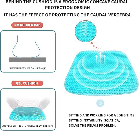 Amazon De Grosses Gel Sitzkissen Super Atmungsaktiv Waben Design Komfortunterstutzung Fur Unteren