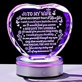 Gifts for Wife - Crystal Keepsakes Wife Gifts from Husband with Colorful LED Base Best Christmas Birthday Gifts for Wife Romantic Anniversary Wedding Gifts to My Wife Valentine Mother's Day Gift Ideas
