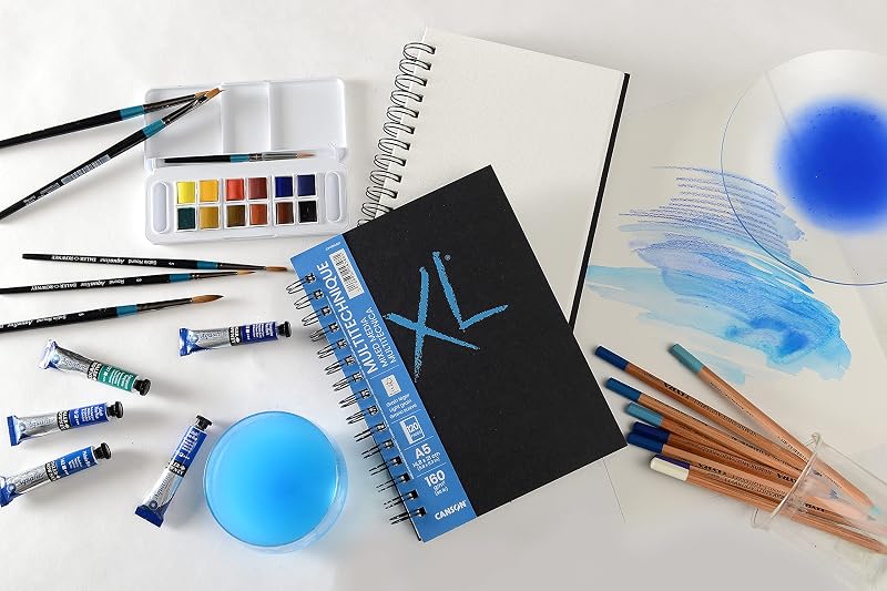 XL Art Book, Papel Multitécnica, Grano Suave, 160gsm, Cuaderno Espiral, A5-14,8x21cm, Blanco, 60 hojas — foto 7 de 8