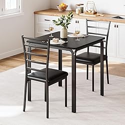 GarveeHome 3-Piece Kitchen Dining Room Table Chair