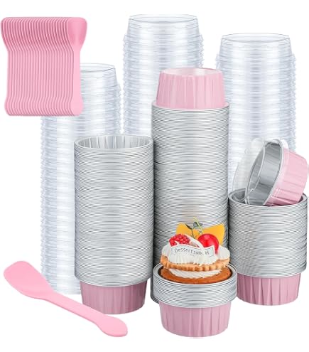 400 Pcs Aluminum Foil Baking Cups With Lids - 5 Oz Disposable Ramekins For Cupcakes, Desserts, Parties - View #4