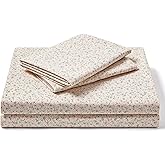 FreshCulture Floral Bed Sheets - Ultra Soft Twin XL Sheets - Brushed Microfiber Pink Floral Sheets - Deep Pockets up to 16" - Easy Care - Hotel Luxury 3 Piece Flower Printed Sheet Twin XL, Calico