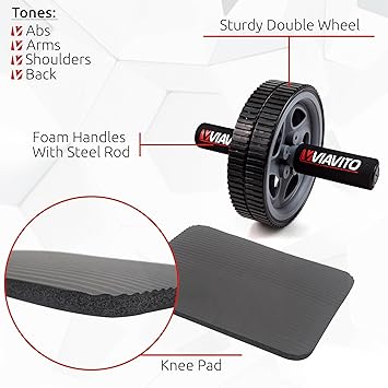Viavito Ab Exercise Wheel Black Grey Amazon Co Uk Sports Outdoors
