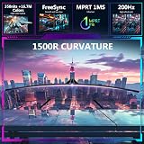 Z Edge 27 Inch Curved Gaming Monitor 200Hz 1ms MPRT Full HD 1080p view 3