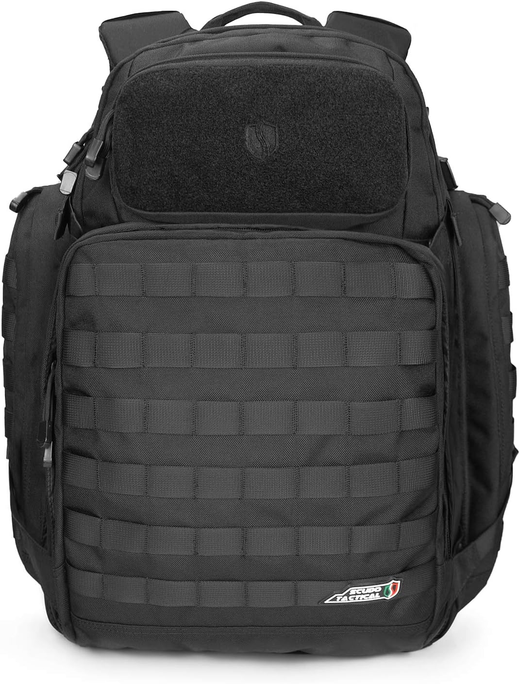 SCUDO TACTICAL VERTICE 72 Military Backpack with 3L Hydration Bag/Insulated Hydration Pocket (Black, 55L)