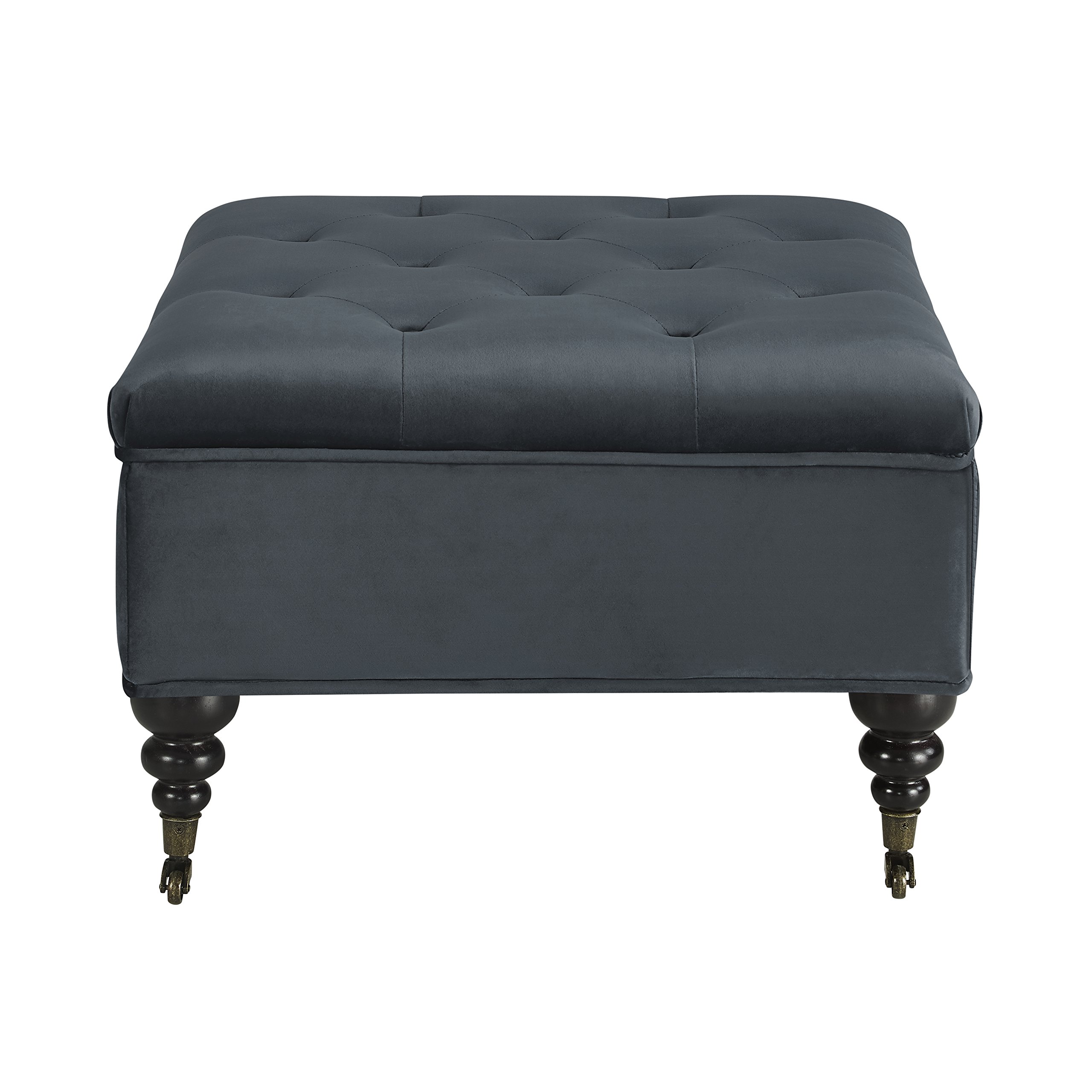 Serta Abbot Square Tufted Ottoman with Storage and Casters, Blue eBay