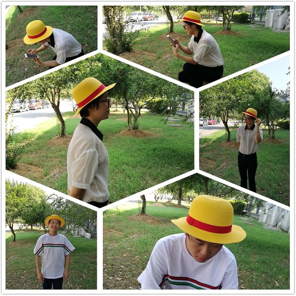 Straw Hat Performance Animation Cosplay Accessories Hat Summer Sun Hat Yellow: Clothing