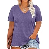 Plus Size Tops for Women Graphic Tee Summer Casual Tops Hawaiian Vacation Style Short Sleeve
