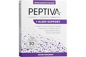 Peptiva 26 Billion CFU Probiotic and Sleep Support - Clinically Validated Multi-Strain Probiotic - Lactobacillus and Bifidobacterium, Melatonin - 30 Count