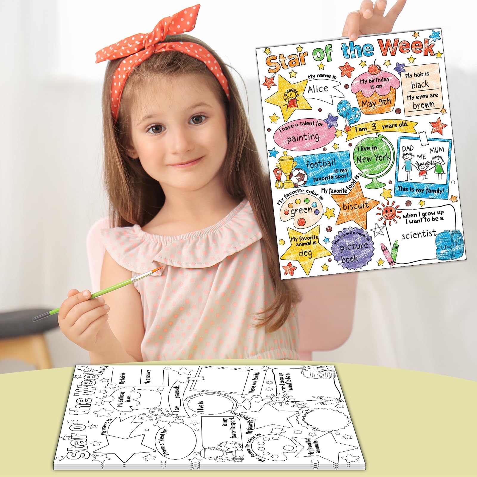 Mua CHUNNIN 40 Pcs Star of the Week Posters All About Me Star Student ...