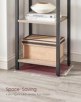 VASAGLE 6-Tier Bookshelf 30 x 40 x 187.5 cm Industrial Heather Greige Ink Black view 4
