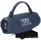 JBL Charge 6 Portable Bluetooth Speaker, IP68 Waterproof, Dustproof, Drop-Proof, AI Sound Boost, Built-in Powerbank, Carrying Strap, 28H Battery – Blue – Boomph's Ultimate Performance Cloth Solution