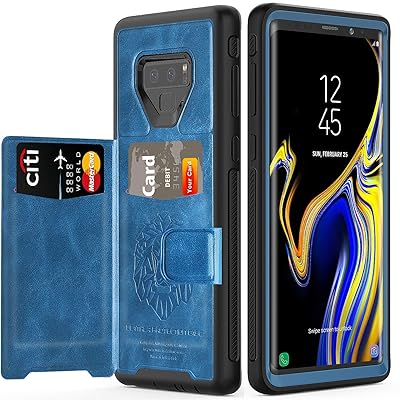 Galaxy Note 9 Case with Kickstand,SXTech (Leather Cover Series) Slim Yet Protective with Card Holders.Built-in Magnetic Backing Wallet Cases Fit for Samsung Galaxy Note 9 (2018) 6.4" Cover Cover-Blue