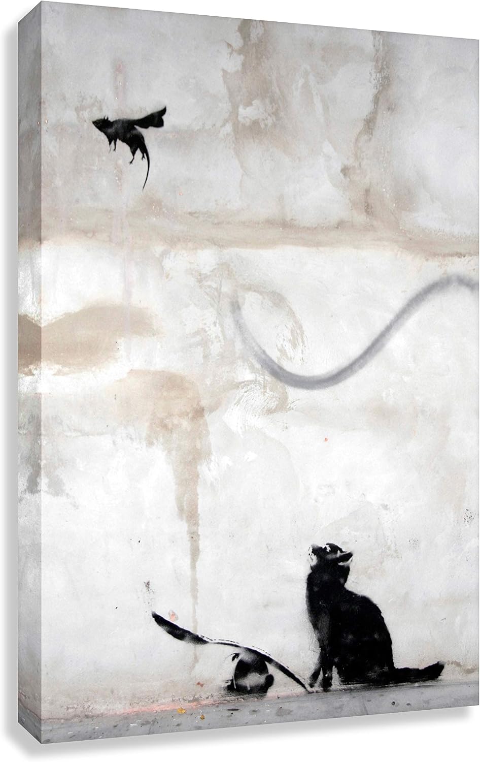 Banksy Katze Und Maus Leinen Große Wandkunst Graff Produktbild-Vorschau 13