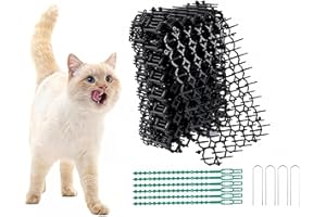 LGSFTBFS 12 Pack 8.47 x 6.3inch Cat Repellent Mat with Plastic Spikes, Include 12Pcs Garden Staples and 20Pcs Zip Ties Indoor