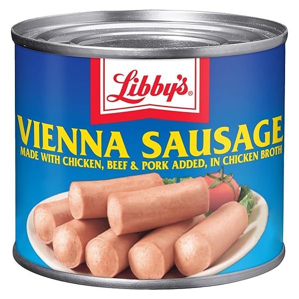 LIBBY’S VIENNA SAUSAGE IN CHICKEN BROTH, CANNED SAUSAGE, 4.6 OZ (PACK OF 24)